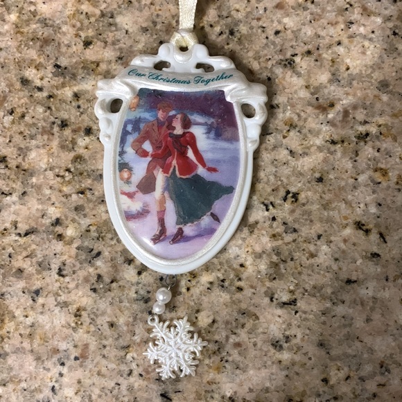 Our Christmas Together Ornament Hallmark 2000 Porcelain Skaters Couple - Picture 4 of 5